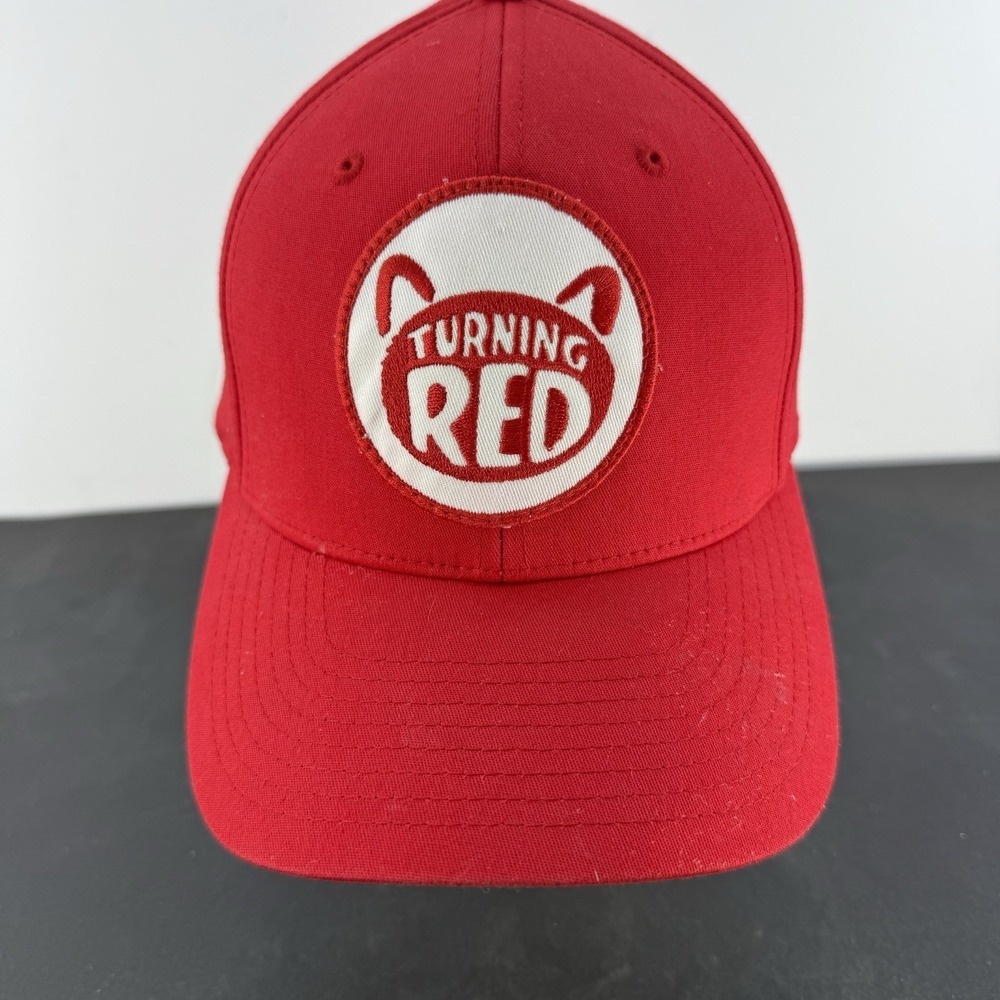 Pixar's Turning Red Logo Hat Exclusive Flexfit Embroidered Hat Small Medium - Picture 1 of 7
